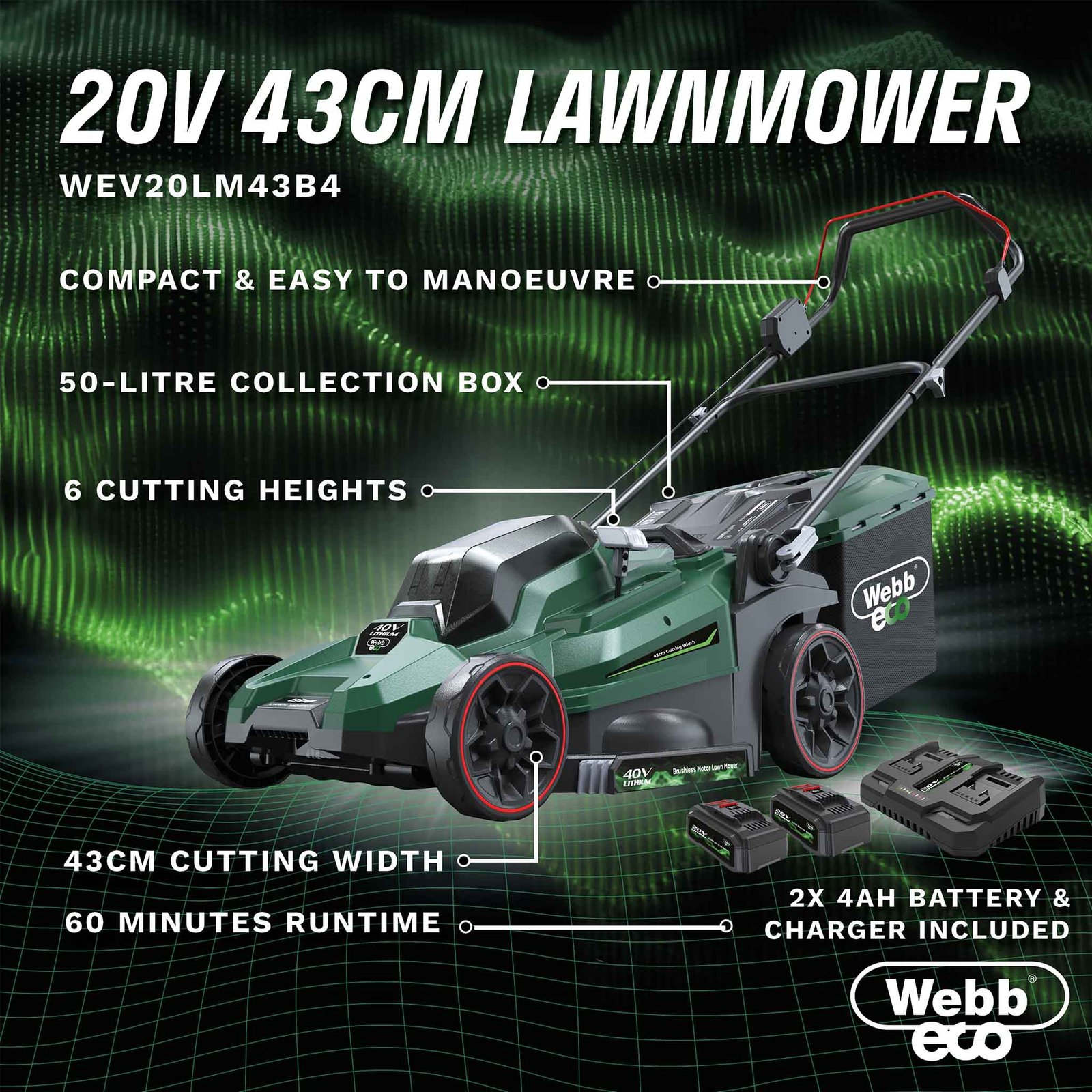 10902433_WebbEco20V43cmCordlessRotaryMower2x4AHBattery_Charger_2